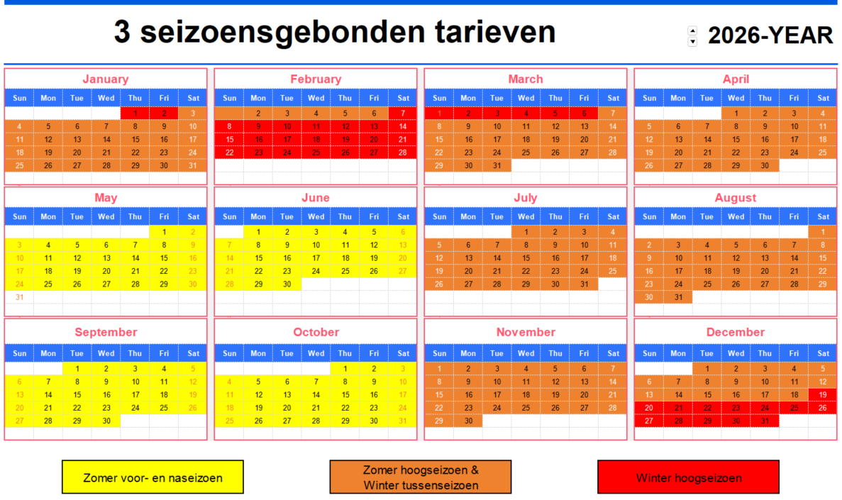prijzen van wintersport seizoen 2026